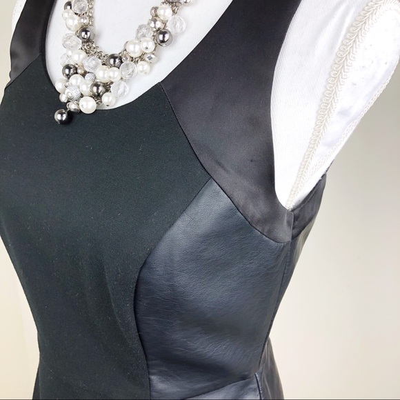 The Limited Vegan Leathr Satin Fit & Flare Dress - Picture 3 of 8